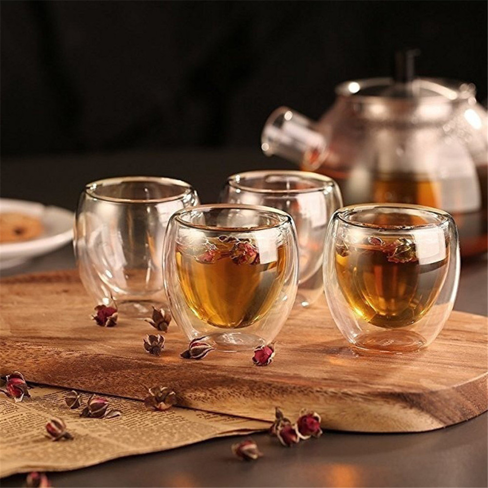 New Heat-resistant Double Wall Glass Cup Beer Espresso Coffee Cup Set Handmade Beer Mug Tea glass Whiskey Glass Cups Drinkware
