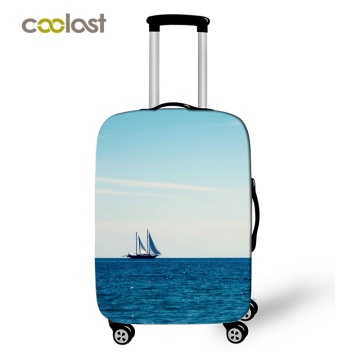 Sailboat Suitcase Protective Cover Sea Landscape Travel Bag Cover Elastic Trolly Luggage Cover Dust-proof Travel Accessories
