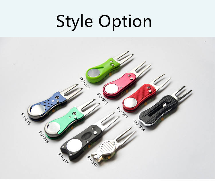 Best-Selling Custom Zinc Alloy Switchblade Divot Tool with Pop-up Ball Marker Button Portable Golf Repair Tool Gift Sport6