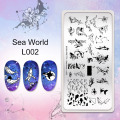 Nail Art Stamping Plate Ocean Theme Stamping Template Nail Art Image Plate Stencil Stainless Steel Printing Tools