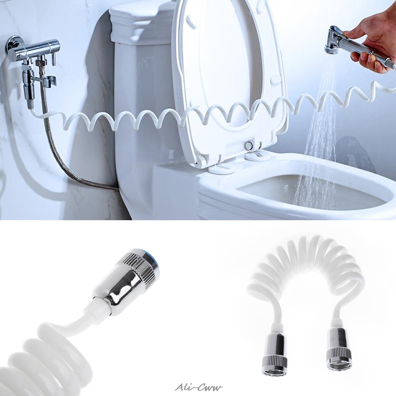 2018 ABS Tube+Plastic Nut Strong Flexible White Shower Hose For Water Plumbing Toilet Bidet Sprayer Telephone Line