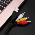 1PC USB Male A to 3 x RCA Cable 1.5M/5FT USB Male to 3 RCA AV Audio Video Cable Cord Adapter For TV HDTV DVD Connectors 20#22