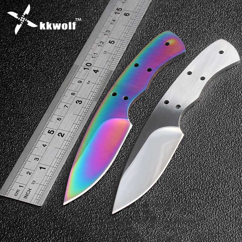 Sharp Diy Knife Blanks Material 440C Stainless Steel Fixed Blade Knife Tool Parts Multicolour EDC Camping Survival Pocket Knives
