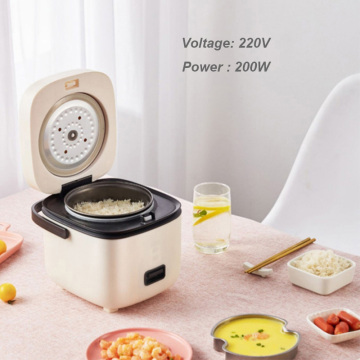 220V 200w Electric Rice Cooker Portable Cooking Pot Food Warmer Electric Heating Cooker Steamer Cooker Insulation Lunch Box 1.2L
