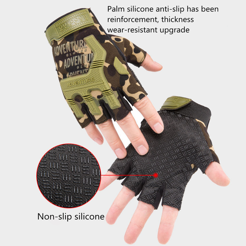 Outdoor Tactical Half Finger Gloves Men Women Anti-slip Hunting Hiking Gloves Durable Airsoft Paintball Camping Combat Glove