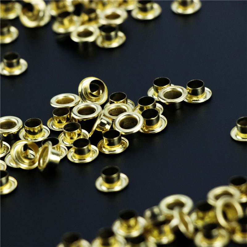 100PCS Gold Antique Scrapbook Eyelets Inner 5mm Metal eyelets For Scrapbooking embelishment garment clothes eyelets Sewing