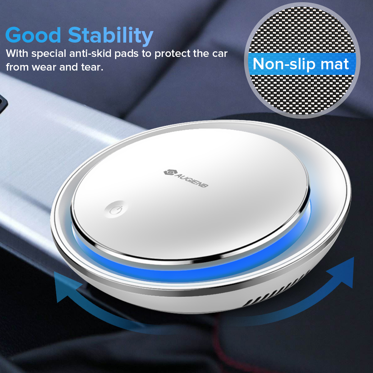 AUGIENB Air Purifier with HEPA Filter Fresh Air Anion Car Air Purifier Air Cleaner for Car Home Office Aromatherapy RGB Light