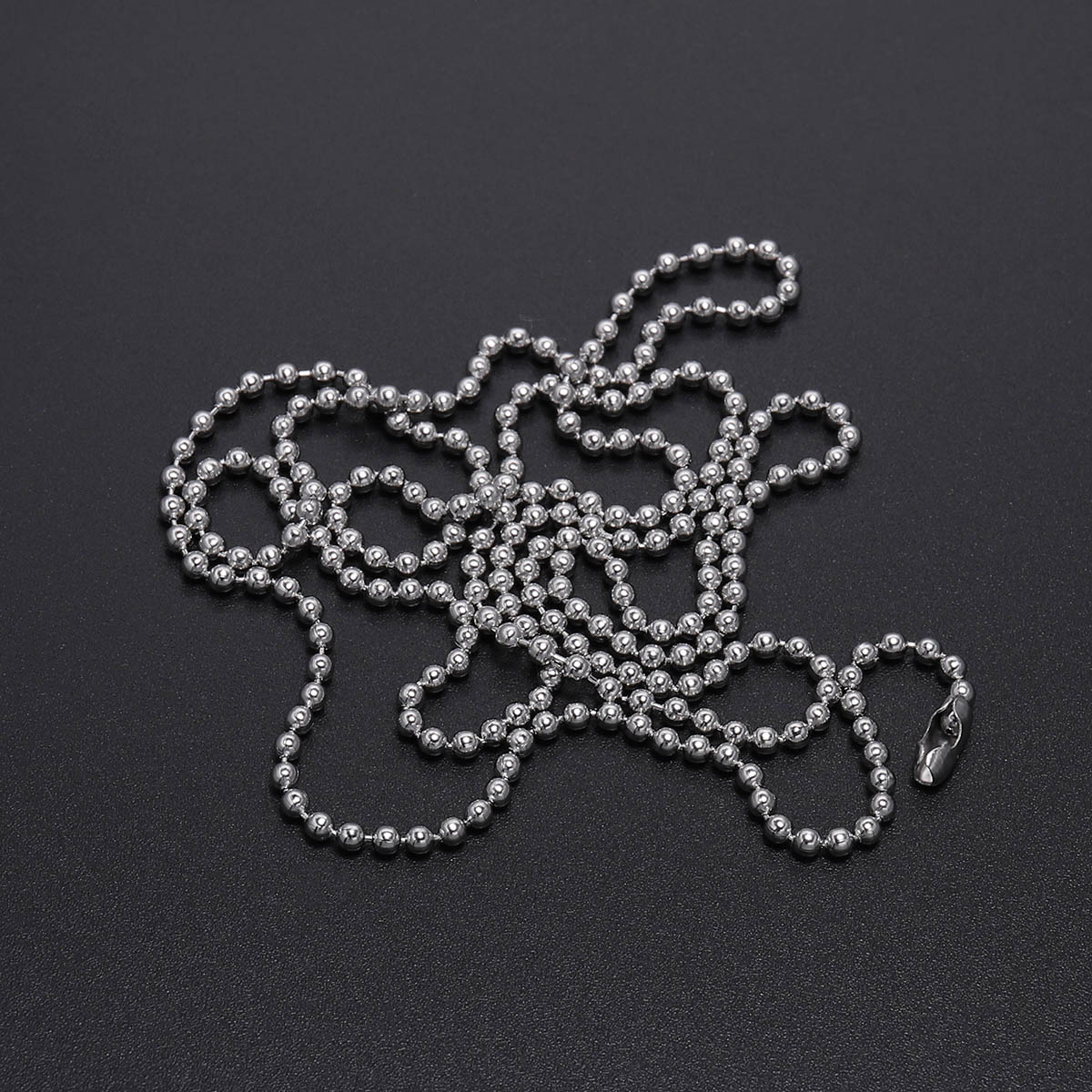 5pcs 1.2-3.2mm Stainless Steel Ball Bead Chain With Connector For Jewelry Making DIY Key Chain Dolls Label Connector Accessories