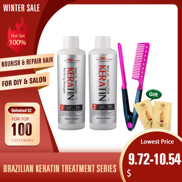 Magical Treatment Free comb&120ml Magic Master Keratin Without Formalin Hair Treatment+120ML Purifying Shampoo Hair Care Set
