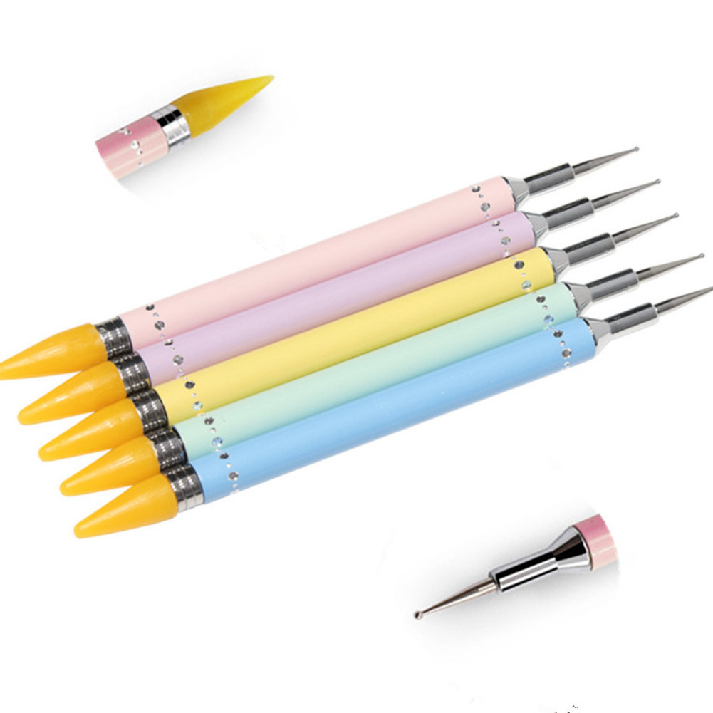 3Pcs Two Heads DIY Nail Art Rod Dotting Painting Crayon Pen Manicure Tool Kit Nail accessories набор для маникюра 2020