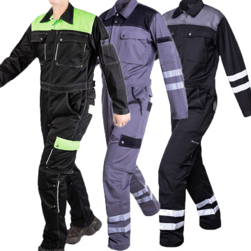 Welding Suit Overall Workwear Work Clothing Men Reflective Workmen Work Zipper Safety Jumpsuit Miner Mechanical Working Coverall