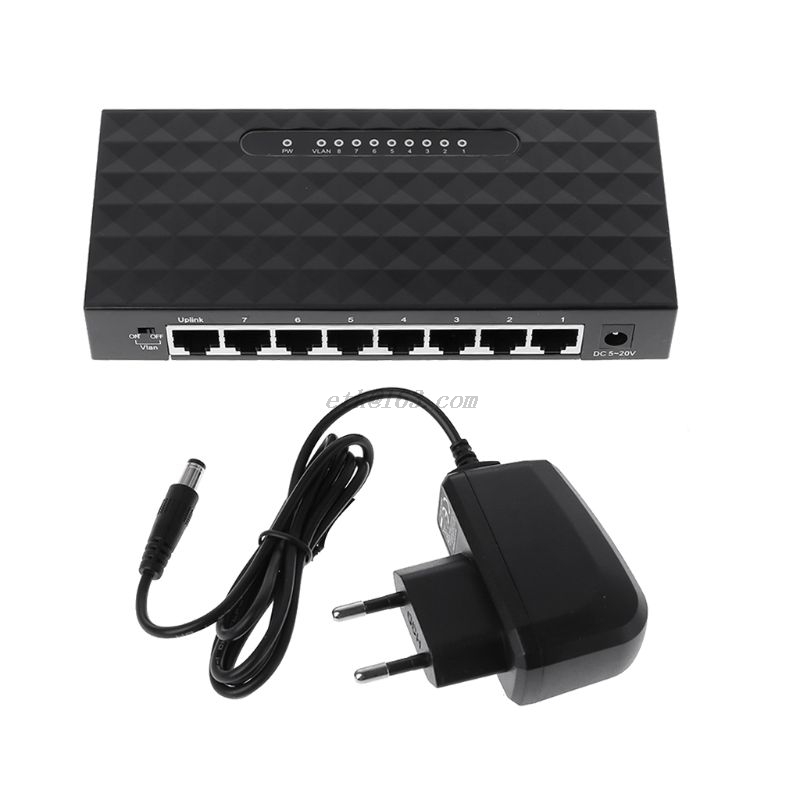 8-Port Ethernet Network Switch HUB Desktop Mini Fast LAN Switcher Adapter - L057 New hot