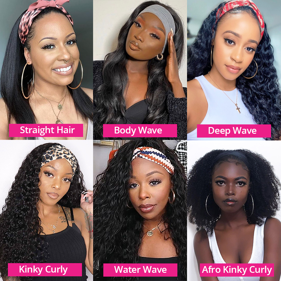 Headband Wig Human Hair Kinky Curly MYLOCKME Glueless Full Machine Made Brazilian Remy Human Hair Wigs Fro Black Women Designer