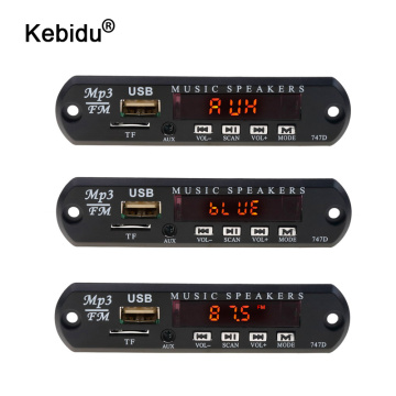 kebidu Wireless Bluetooth 5V 12V MP3 WMA Decoder Board FM Audio Module USB TF Music Adaptor DIY Speaker with Remote Controller