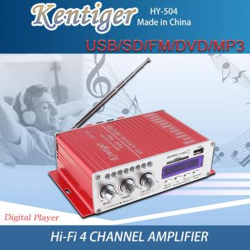 4CH HI-FI DC12V Car Audio High Power Amplifier FM Radio Player Support SD / USB / DVD / MP3 Input for Car Motorcycle Home