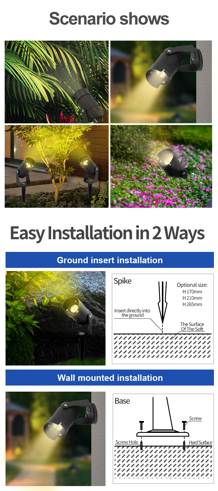 led garden spot lights