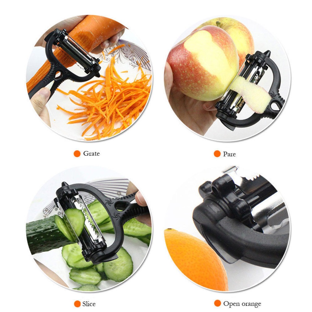 Multifunctional 360 Degree Rotary Kitchen Tool Vegetable Fruit Potato Carrot Peeler Grater Turnip Cutter Slicer Melon Gadget