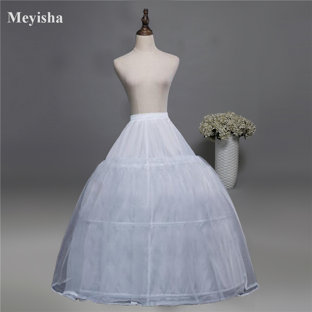52016 Wedding Dress Crinoline Bridal Petticoat Underskirt 3 Hoops