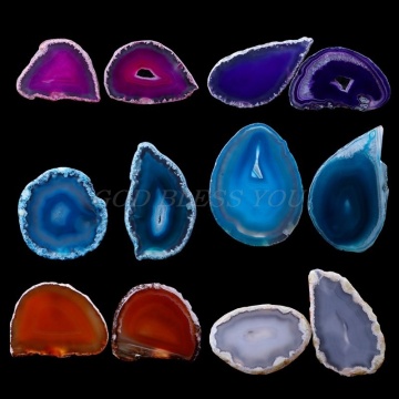 Natural Agate Geode Polished Irregular Crystal Slice Stone DIY Pendant Mineral Home Decoration Drop Shipping