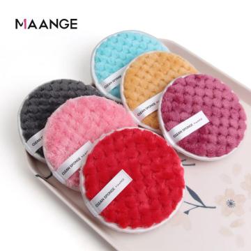 MAANGE 1pc Round Shape Sponge Pineapple vein Cosmetic Puff Soft Flannelette Face Cleaning Sponge Puff Facial Cleaning Wipe Tools