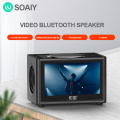 Soaiy Bluetooth Speaker Wireless Video Mini Subwoofer Home HD Radio Portable Car Computer Speakers Support Alarm Clock TF USB