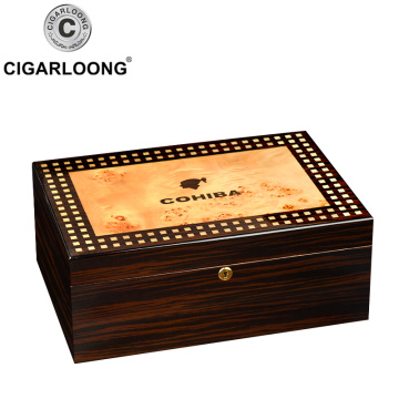 CIGARLOONG COHIBA Cigar Box Solid Wood Moisturizing Box Cabinet Large Capacity Double Layer Cigar Humidor Wood Box CC-0044