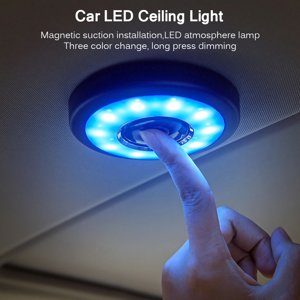 LED Car Interior Reading Light Auto USB Charging Roof Magnet Auto Day Light Trunk Roung Dome Vehicle Indoor New