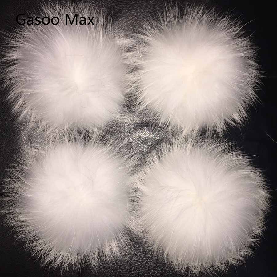 5pcs/lot DIY 13cm 15cm Raccoon Fur Pompoms for Knitted Winter Hat Cap Real Fox Pom Poms For Beanies Scarves Real fur Pompons