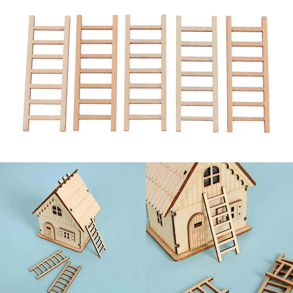 5PCS Miniature Wooden Ladder Garden Ornament Micro Landscape DIY Handcraft Gardening Supplies NEW Home Decoration Accessories