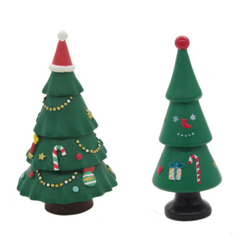 2Pcs/set Mini Resin Christmas Tree Dollhouse Toys DIY Pretend Play Doll House Furniture Dolls Accessories For Kids' Gift