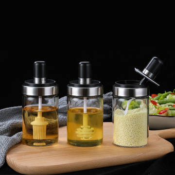 1 Piece 3 Style Kitchen Glass Seasoning Bottle Salt Box Spice Jar With Spoon Kitchen Supplies For Salt Sugar Pepper Powder