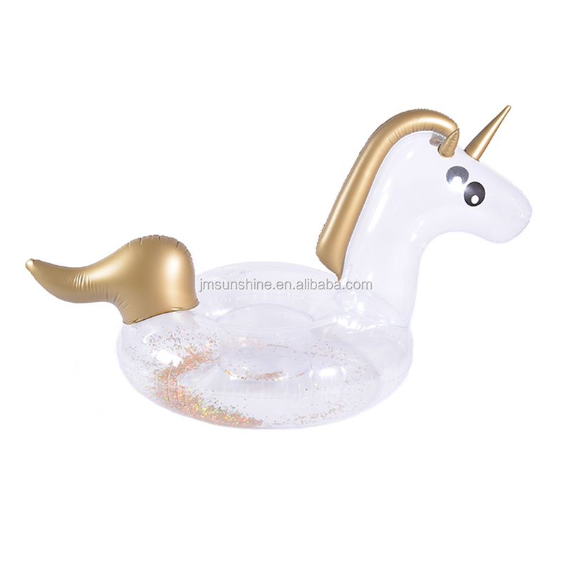 Glitter Inflatable Unicorn Float rider pvc pool float