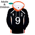 Popular Hot 3D Haikyuu!! Hoodies Men Sweatshirt Women Casual Comic Haikyuu!! Kids Black Hoodie Boys Girls Pullovers