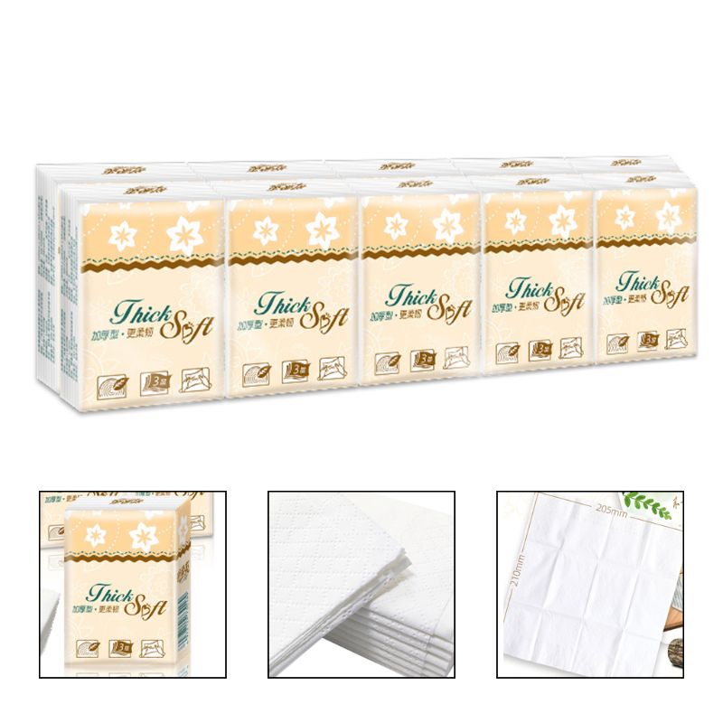 10pcs Disposable 3 Layers Toilet Tissue Paper Bathroom Bathroom Toilet Tissues