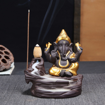 Elephant God Ganesha Backflow Incense Burner India Censer Holder Gifts Meditation Ornaments Home Office Decoration Crafts