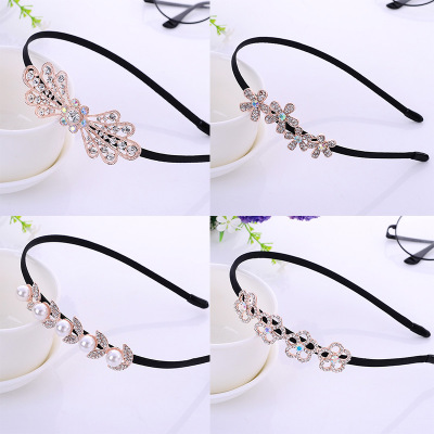 New Shiny Crystal Rhinestone White Flower Bridal Hairband Tiara High Quality Silver Color Headband Wedding Hairwear Hair Jewelry