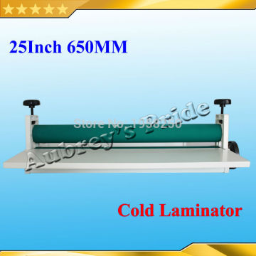 Free Shipping Manual Metal 25.5Inch 650mm Cold Laminator Laminating Machine Photo Vinyl Protect Rubber
