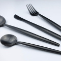 JANKNG 18/10 European Black Stainless Steel Dinnerware Set Luxury Matte Fork Knife Cutlery Set Dinner Silverware Tableware for 1