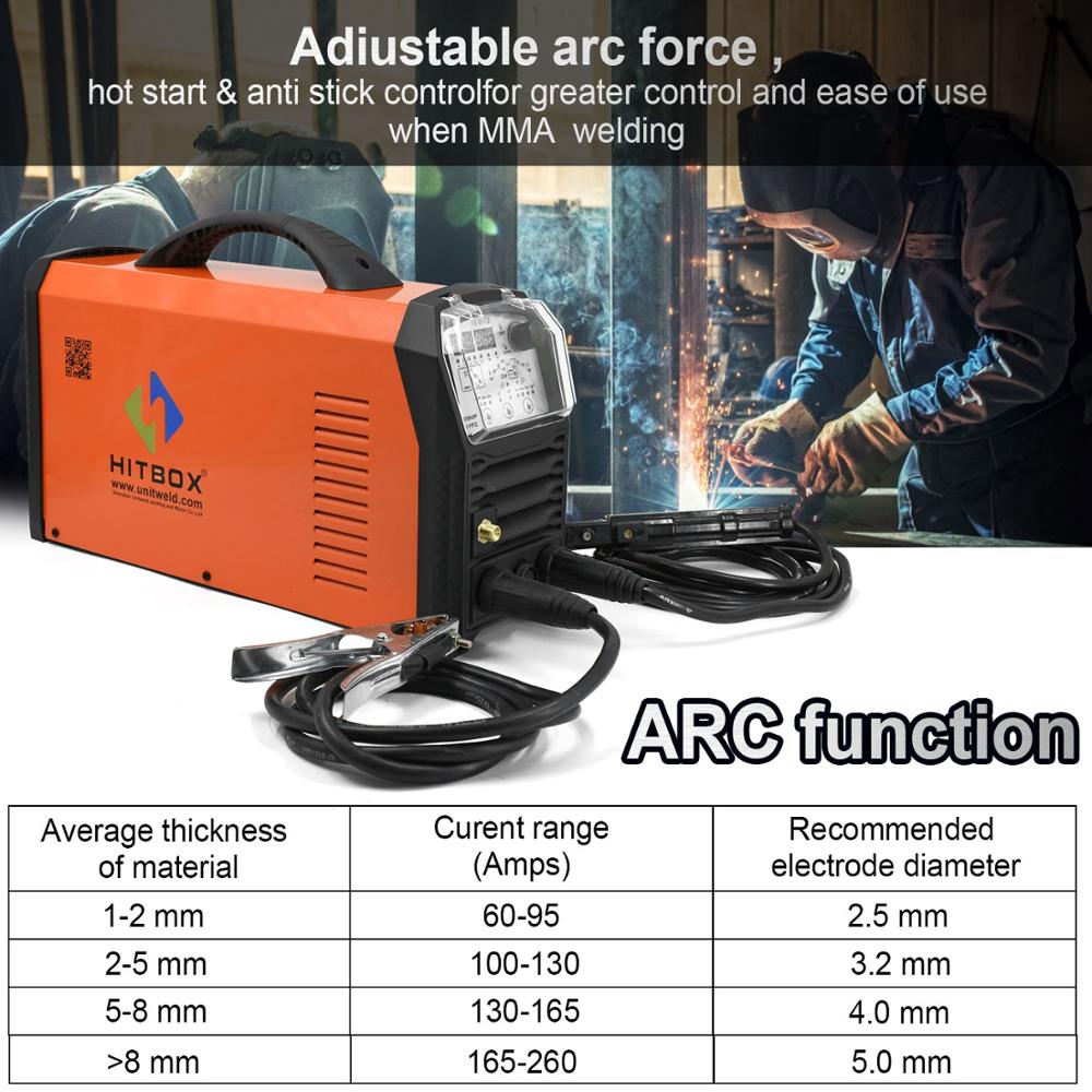 HITBOX AC DC Tig Arc MMA Welder With PFC Function TIG200P Welding Machine Fit 0.5-8mm Solder Wire For Aluminum Sainless Steel