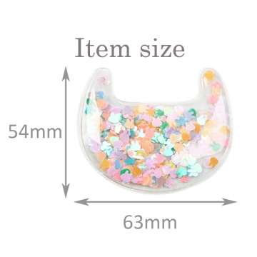 63x54mm 10Pc Transparent Plastic Bag Bling Shaker Sequins DIY Make Hair Clip Accessories Craft Phone Decor,10Yc7553