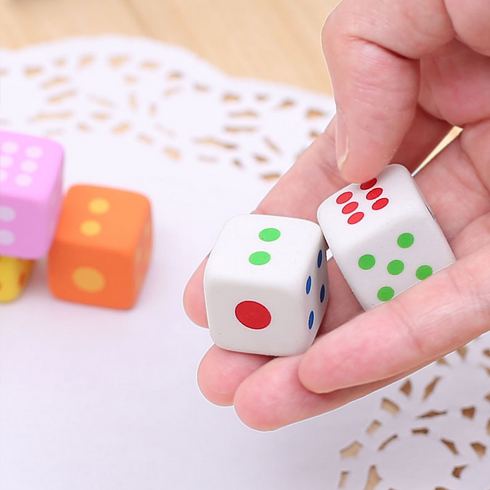 1 Pc Novelty Dice Shaped Erasers For Kids 3D Candy Color Rubber Eraser Toys Kawaii Stationery School Office Supplies