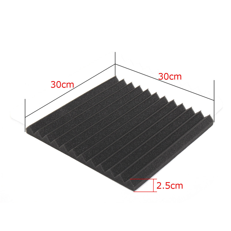 6Pcs/12Pcs Soundproofing Foam Acoustic Foam Sound Treatment Studio Room Absorption Wedge Tiles Polyurethane foam 300*300*25mm