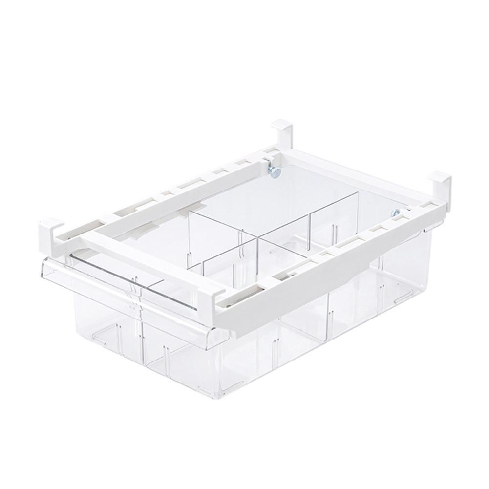 Refrigerator Organizer 1/4/8 Grid Transparent Rectangle Fresh Spacer Layer Fridge Storage Bin Containers For Food Vegetable