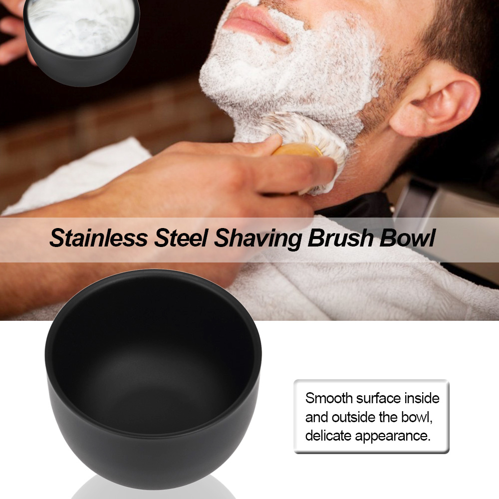 Men's Shaving Soap Bowl Stainless Soap Mug Bowl Male Facial Hair Cleaning Shaver Razor Cleansing Foam Tool