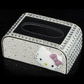 Luxury Diamond Crystal Jewelry Accessories Tissue Box Car Tissue Box for Home Decoration (TBB-004)