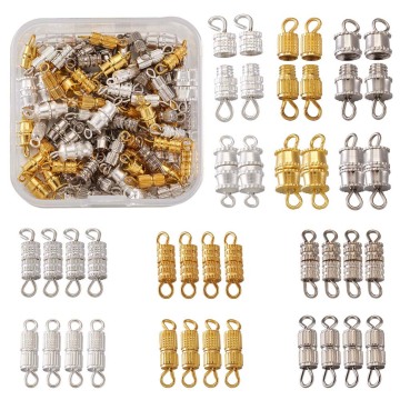 90sets/box Mixed Color Brass Screw Clasps Hook for jewelry making DIY Bracelet Necklace Connector Accessories
