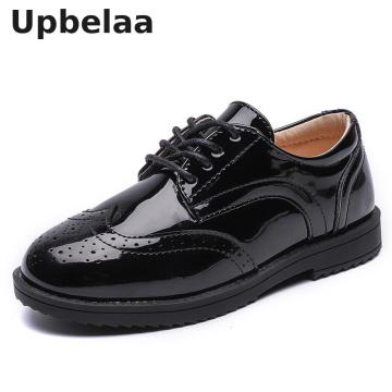 Kids Shoes For Boys Genuine Leather Shoes For Kids Wedding School Show Dress Flats Light Classic Black Children Loafer Moccasins