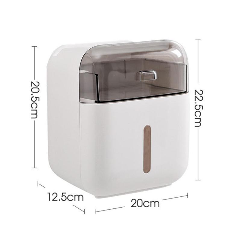 Waterproof Wall Mount Toilet Paper Holder Shelf Bathroom Tissue Dispenser Roll Paper Tube Storage Box Creative Tray