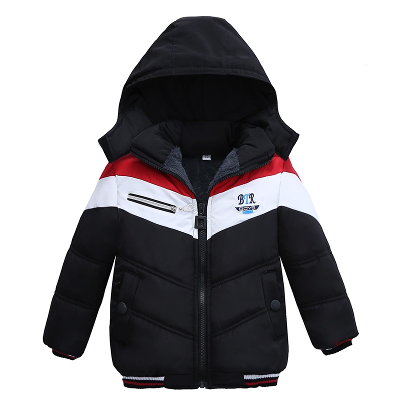 New Fashion Patchwork Boys Jacket&Outwear Warm hooded Winter jackets for boy coat Children Winter Clothing