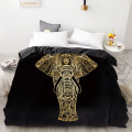3D HD Digital Printing Custom Duvet Cover,Comforter/Quilt/Blanket case Queen King Bedding 220x240,Bedclothes Golden Moon black